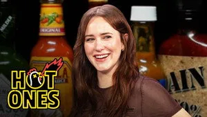 Rachel Brosnahan Flies Through The Air While Eating Spicy Wings